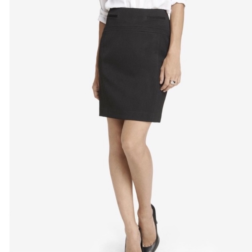 Short black pencil skirt by Express, size 4